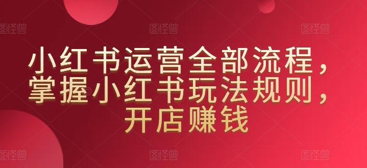 小红书运营全部流程，掌握小红书玩法规则，开店赚钱-搞机圈