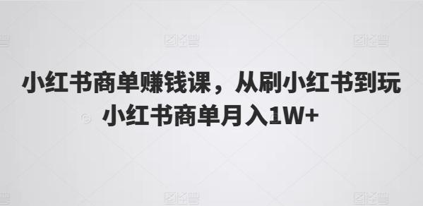 小红书商单赚钱课，从刷小红书到玩小红书商单月入1W+-搞机圈