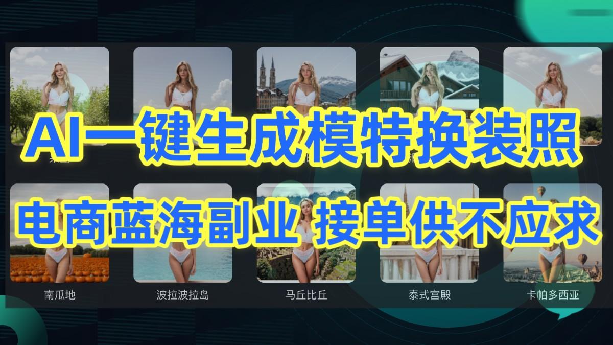 AI制作一键生成模特换装照,电商蓝海副业,接单供不应求-搞机圈