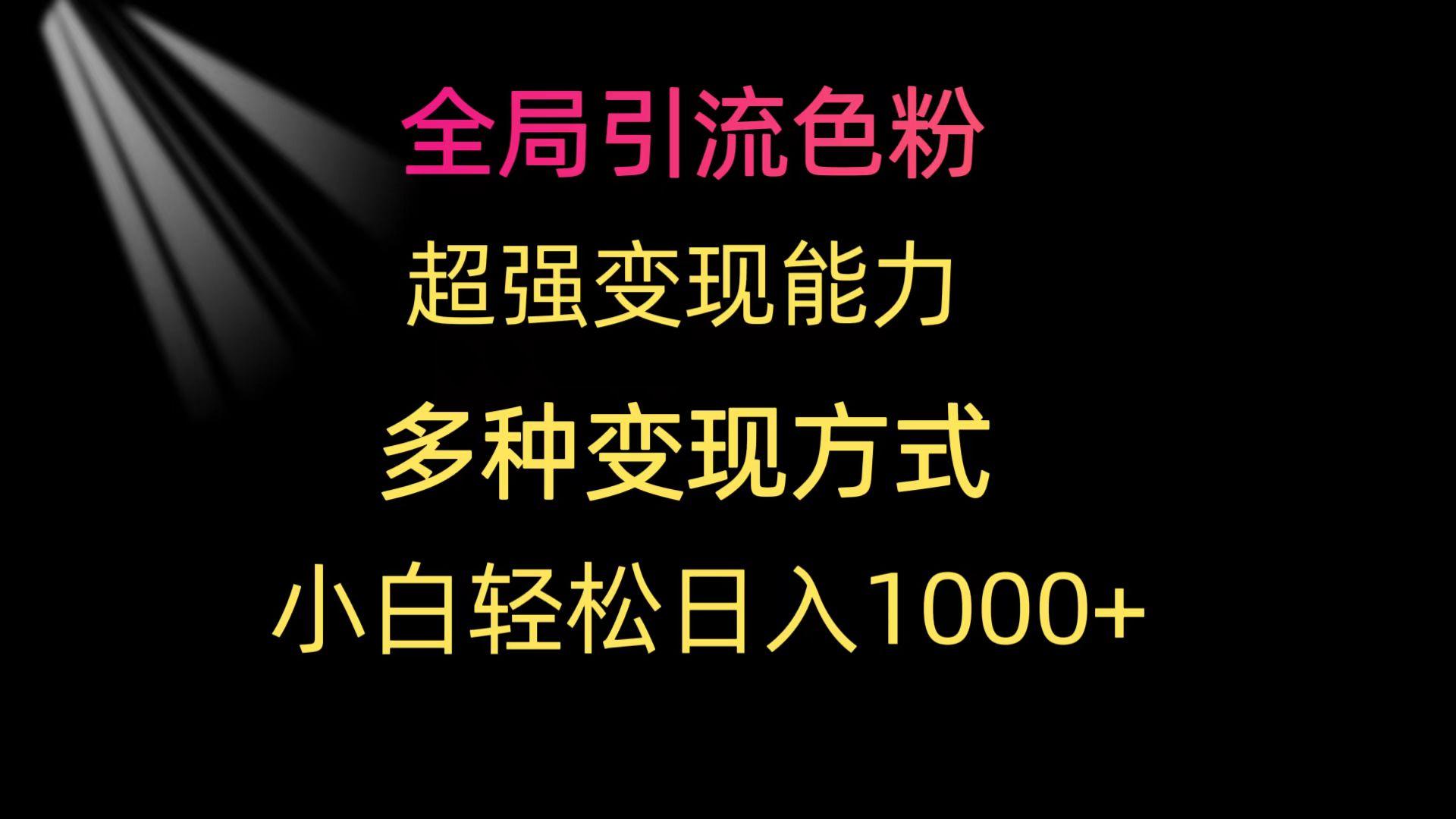 (9680期)全局引流色粉 超强变现能力 多种变现方式 小白轻松日入1000+-搞机圈