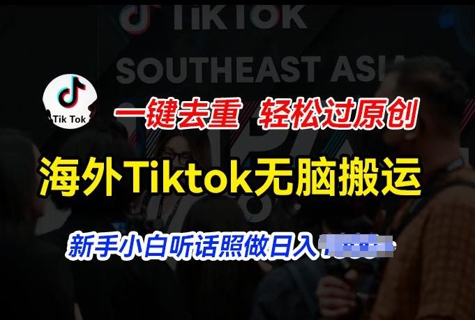海外Tiktok短视频无脑搬运，一键去重轻松过原创，新手小白听话照做日入几张【揭秘】-搞机圈