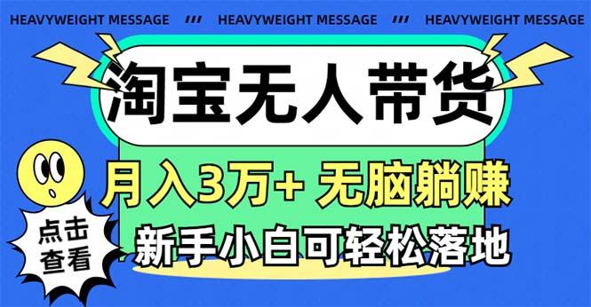 淘宝无人带货3.0高收益玩法，月入3万+，无脑躺赚，新手小白可落地实操-搞机圈