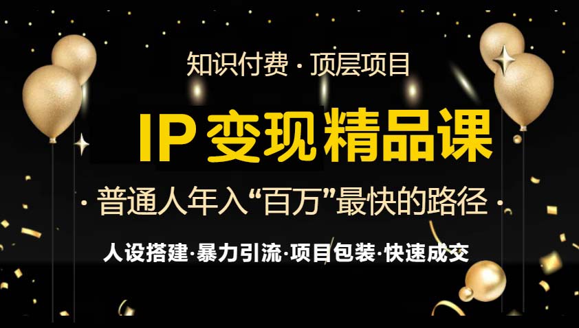 IP变现最新精品课程，知识付费全流程+最强引流术+小白避坑指南-搞机圈