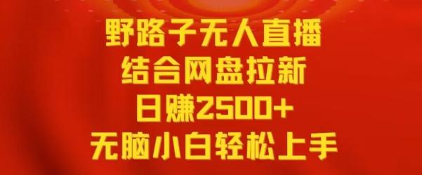 野路子无人直播结合网盘拉新，日赚2500+，小白无脑轻松上手【揭秘】-搞机圈